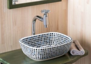 Favori「Nyx（ニクス）」レクタングルを使用したおしゃれな造作洗面空間