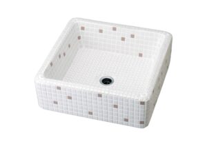 美濃焼タイル洗面ボウル Origin Square Rosa スクエア上面デザイン