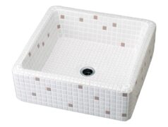 Origin Square Rosa 美濃焼モザイクタイル洗面ボウル 置き型 スクエア ロサ