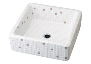 Origin Square Rosa 美濃焼モザイクタイル洗面ボウル 置き型 スクエア ロサ