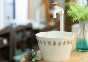 美濃焼 洗面ボウル Cubo Oha（クーボ オハ）｜磁器製・置き型洗面ボウル 北欧ナチュラルな洗面空間施工例